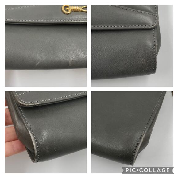 Celine Vintage Gray Leather Crossbody Bag Purse WOC Wallet on Chain Mini Clutch - Picture 12 of 12